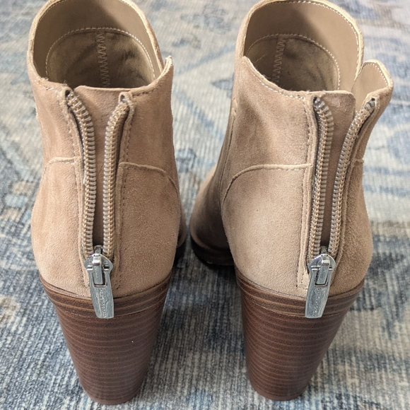 Vince Camuto Gradesha High Block Heel Booties in Tortilla - Picture 9 of 11